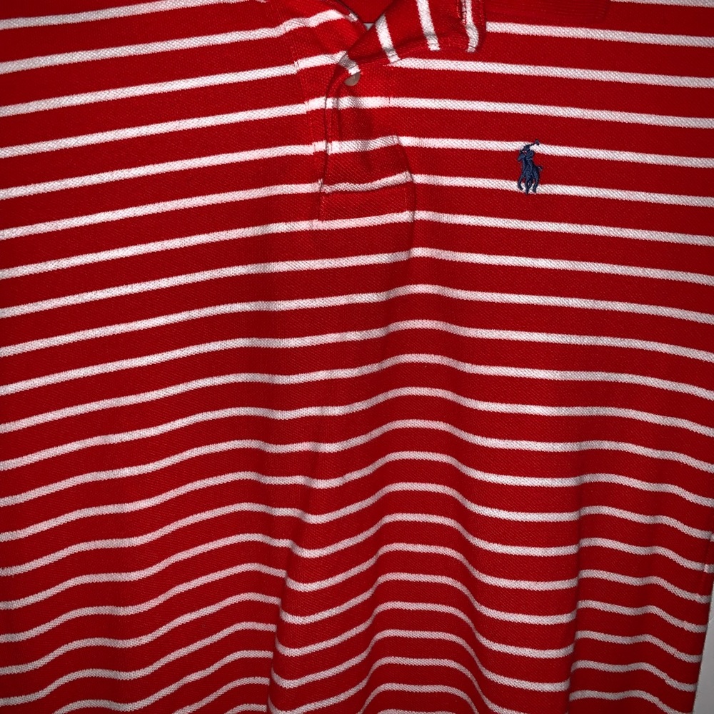 Red boys polo shirt